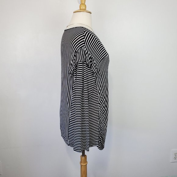Time and Tru Stretchy Black White Striped Ruffle Maternity Top Size XL (16-18) - Picture 6 of 11